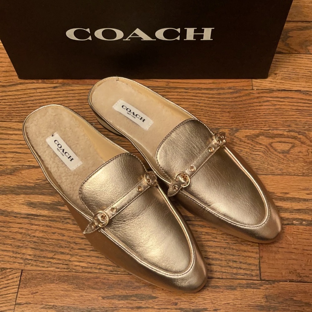 COACH Irene Shearling Mule Size 6